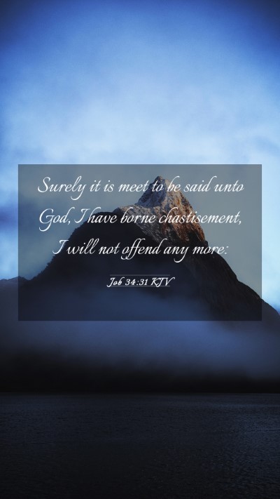 Picture 03 - Job 34:31 KJV Mobile Phone Wallpaper - Surely it is meet to be said unto God, I have - Mobile Bible Verse Wallpaper