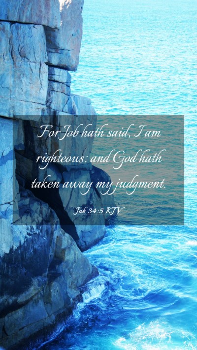 Picture 03 - Job 34:5 KJV Mobile Phone Wallpaper - For Job hath said, I am righteous: and God hath - Mobile Bible Verse Wallpaper