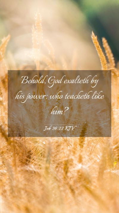 Picture 03 - Job 36:22 KJV Mobile Phone Wallpaper - Behold, God exalteth by his power: who teacheth - Mobile Bible Verse Wallpaper