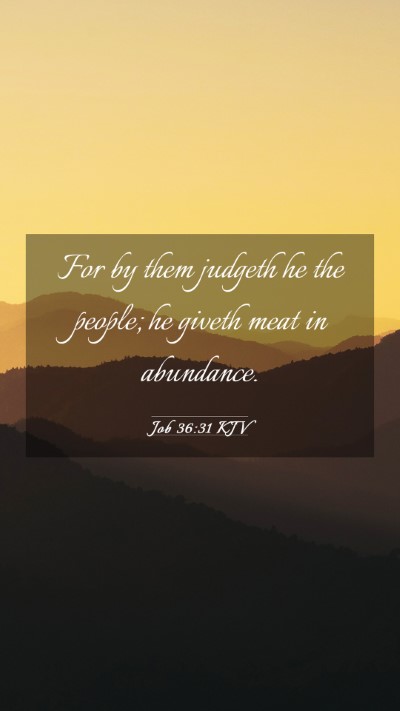 Picture 03 - Job 36:31 KJV Mobile Phone Wallpaper - For by them judgeth he the people; he giveth meat - Mobile Bible Verse Wallpaper