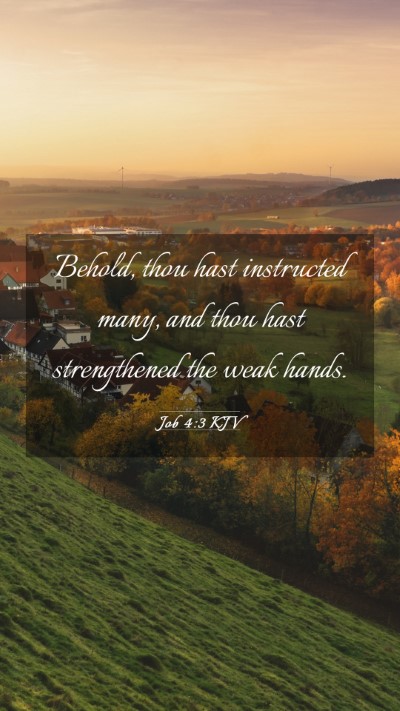 Picture 03 - Job 4:3 KJV Mobile Phone Wallpaper - Behold, thou hast instructed many, and thou hast - Mobile Bible Verse Wallpaper