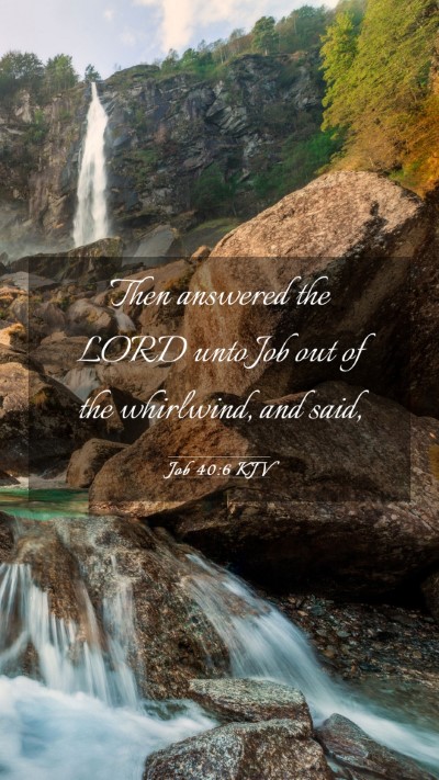 Picture 03 - Job 40:6 KJV Mobile Phone Wallpaper - Then answered the LORD unto Job out of the - Mobile Bible Verse Wallpaper