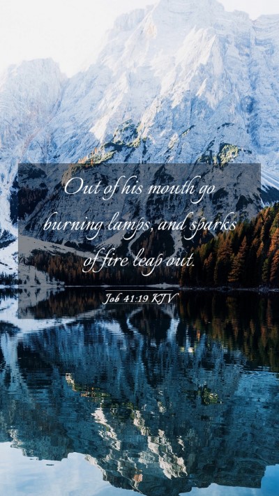 Picture 03 - Job 41:19 KJV Mobile Phone Wallpaper - Out of his mouth go burning lamps, and sparks of - Mobile Bible Verse Wallpaper