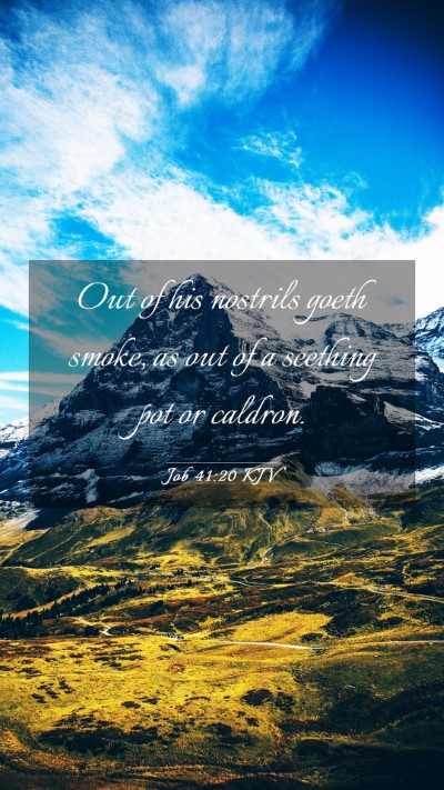 Picture 03 - Job 41:20 KJV Mobile Phone Wallpaper - Out of his nostrils goeth smoke, as out of a - Mobile Bible Verse Wallpaper