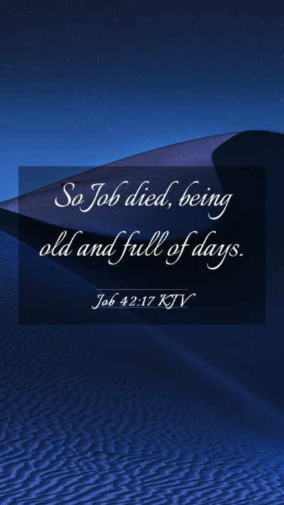 Picture 03 - Job 42:17 KJV Mobile Phone Wallpaper - So Job died, being old and full of - Mobile Bible Verse Wallpaper