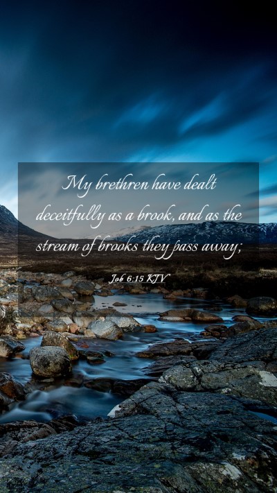 Picture 03 - Job 6:15 KJV Mobile Phone Wallpaper - My brethren have dealt deceitfully as a brook, - Mobile Bible Verse Wallpaper