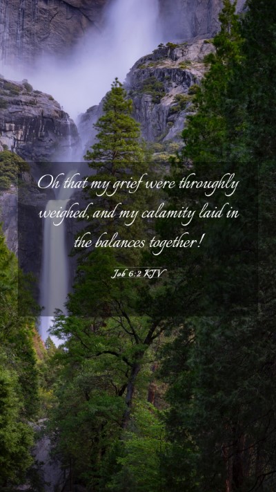 Picture 03 - Job 6:2 KJV Mobile Phone Wallpaper - Oh that my grief were throughly weighed, and my - Mobile Bible Verse Wallpaper