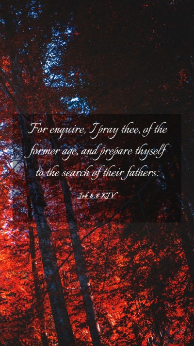Picture 03 - Job 8:8 KJV Mobile Phone Wallpaper - For enquire, I pray thee, of the former age, and - Mobile Bible Verse Wallpaper