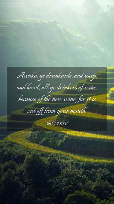 Picture 03 - Joel 1:5 KJV Mobile Phone Wallpaper - Awake, ye drunkards, and weep; and howl, all ye - Mobile Bible Verse Wallpaper