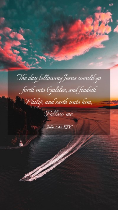 Picture 03 - John 1:43 KJV Mobile Phone Wallpaper - The day following Jesus would go forth into - Mobile Bible Verse Wallpaper