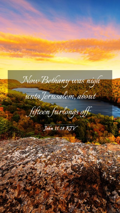 Picture 03 - John 11:18 KJV Mobile Phone Wallpaper - Now Bethany was nigh unto Jerusalem, about - Mobile Bible Verse Wallpaper