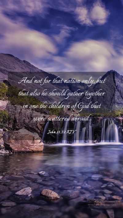 Picture 03 - John 11:52 KJV Mobile Phone Wallpaper - And not for that nation only, but that also he - Mobile Bible Verse Wallpaper