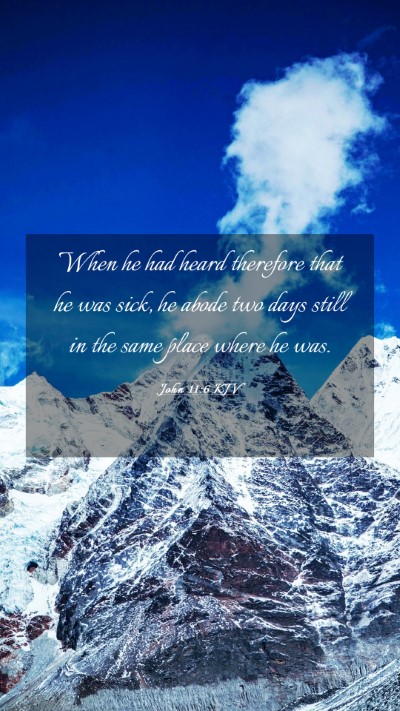 Picture 03 - John 11:6 KJV Mobile Phone Wallpaper - When he had heard therefore that he was sick, he - Mobile Bible Verse Wallpaper
