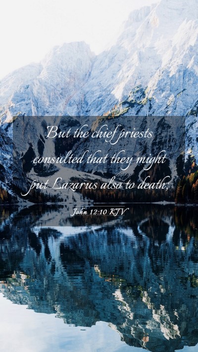 Picture 03 - John 12:10 KJV Mobile Phone Wallpaper - But the chief priests consulted that they might - Mobile Bible Verse Wallpaper