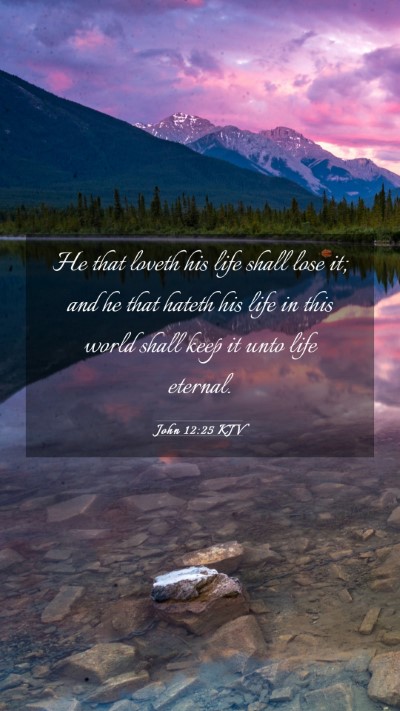 Picture 03 - John 12:25 KJV Mobile Phone Wallpaper - He that loveth his life shall lose it; and he - Mobile Bible Verse Wallpaper