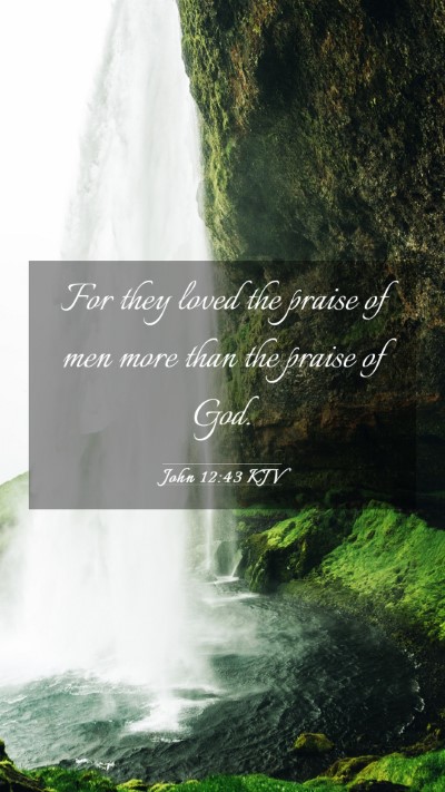 Picture 03 - John 12:43 KJV Mobile Phone Wallpaper - For they loved the praise of men more than the - Mobile Bible Verse Wallpaper