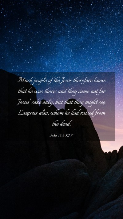 Picture 03 - John 12:9 KJV Mobile Phone Wallpaper - Much people of the Jews therefore knew that he - Mobile Bible Verse Wallpaper