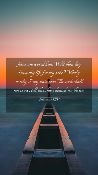 Picture 03 - John 13:38 KJV Mobile Phone Wallpaper - Jesus answered him, Wilt thou lay down thy life - Mobile Bible Verse Wallpaper