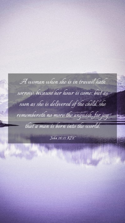 Picture 03 - John 16:21 KJV Mobile Phone Wallpaper - A woman when she is in travail hath sorrow, - Mobile Bible Verse Wallpaper