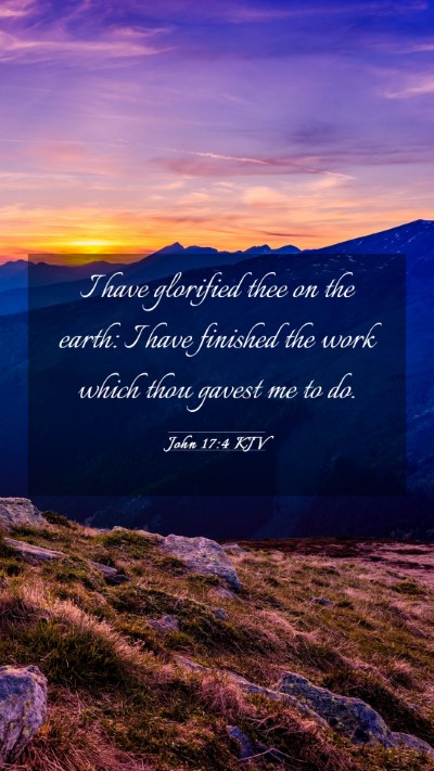 Picture 03 - John 17:4 KJV Mobile Phone Wallpaper - I have glorified thee on the earth: I have - Mobile Bible Verse Wallpaper