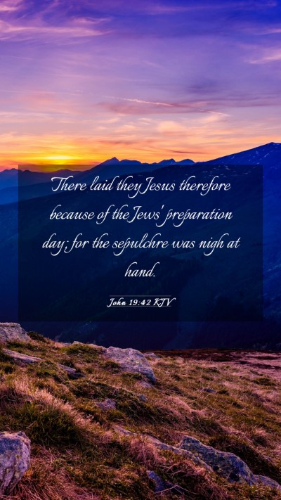 Picture 03 - John 19:42 KJV Mobile Phone Wallpaper - There laid they Jesus therefore because of the - Mobile Bible Verse Wallpaper