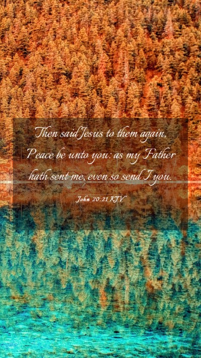 Picture 03 - John 20:21 KJV Mobile Phone Wallpaper - Then said Jesus to them again, Peace be unto you: - Mobile Bible Verse Wallpaper