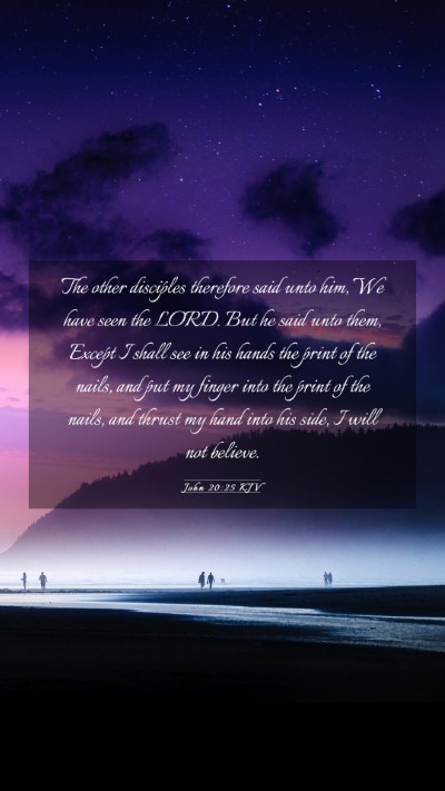 Picture 03 - John 20:25 KJV Mobile Phone Wallpaper - The other disciples therefore said unto him, We - Mobile Bible Verse Wallpaper