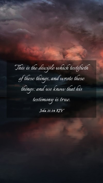 Picture 03 - John 21:24 KJV Mobile Phone Wallpaper - This is the disciple which testifieth of these - Mobile Bible Verse Wallpaper