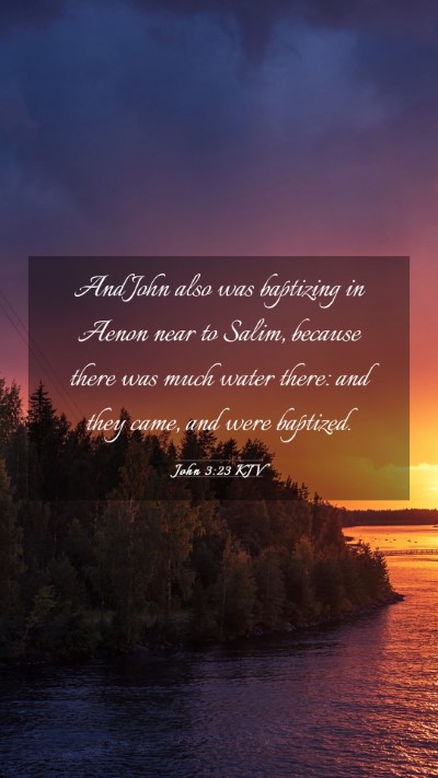 Picture 03 - John 3:23 KJV Mobile Phone Wallpaper - And John also was baptizing in Aenon near to - Mobile Bible Verse Wallpaper