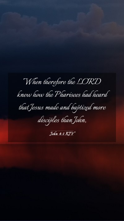 Picture 03 - John 4:1 KJV Mobile Phone Wallpaper - When therefore the LORD knew how the Pharisees - Mobile Bible Verse Wallpaper