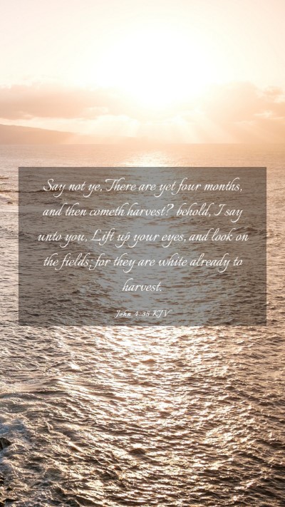 Picture 03 - John 4:35 KJV Mobile Phone Wallpaper - Say not ye, There are yet four months, and then - Mobile Bible Verse Wallpaper