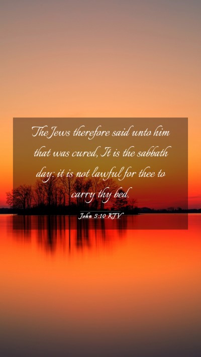 Picture 03 - John 5:10 KJV Mobile Phone Wallpaper - The Jews therefore said unto him that was cured, - Mobile Bible Verse Wallpaper