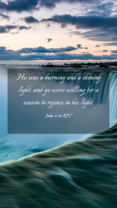 Picture 03 - John 5:35 KJV Mobile Phone Wallpaper - He was a burning and a shining light: and ye were - Mobile Bible Verse Wallpaper