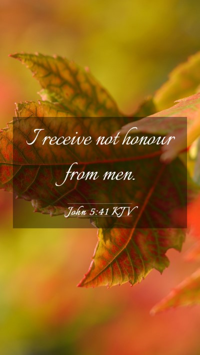 Picture 03 - John 5:41 KJV Mobile Phone Wallpaper - I receive not honour from - Mobile Bible Verse Wallpaper