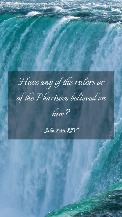 Picture 03 - John 7:48 KJV Mobile Phone Wallpaper - Have any of the rulers or of the Pharisees - Mobile Bible Verse Wallpaper