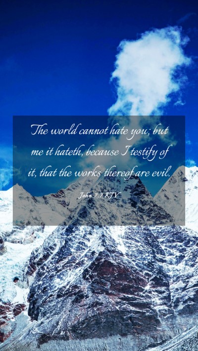 Picture 03 - John 7:7 KJV Mobile Phone Wallpaper - The world cannot hate you; but me it hateth, - Mobile Bible Verse Wallpaper