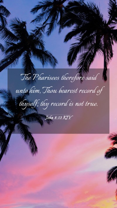 Picture 03 - John 8:13 KJV Mobile Phone Wallpaper - The Pharisees therefore said unto him, Thou - Mobile Bible Verse Wallpaper