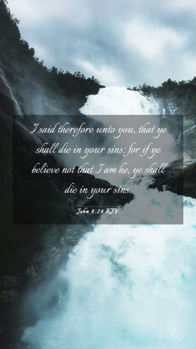 Picture 03 - John 8:24 KJV Mobile Phone Wallpaper - I said therefore unto you, that ye shall die in - Mobile Bible Verse Wallpaper