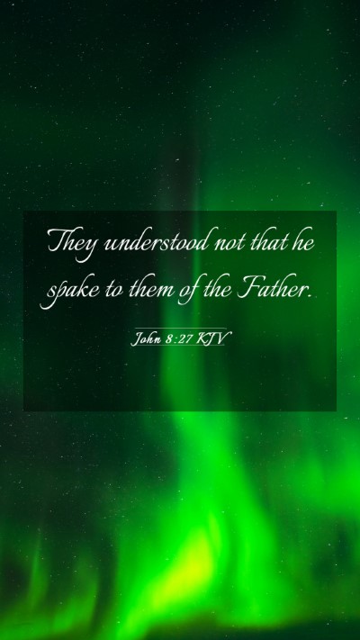 Picture 03 - John 8:27 KJV Mobile Phone Wallpaper - They understood not that he spake to them of the - Mobile Bible Verse Wallpaper