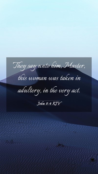 Picture 03 - John 8:4 KJV Mobile Phone Wallpaper - They say unto him, Master, this woman was taken - Mobile Bible Verse Wallpaper