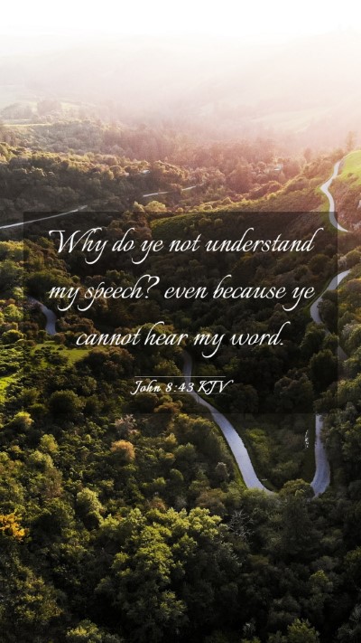 Picture 03 - John 8:43 KJV Mobile Phone Wallpaper - Why do ye not understand my speech? even because - Mobile Bible Verse Wallpaper