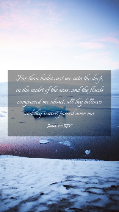 Picture 03 - Jonah 2:3 KJV Mobile Phone Wallpaper - For thou hadst cast me into the deep, in the - Mobile Bible Verse Wallpaper