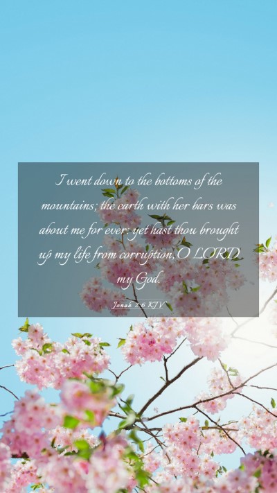 Picture 03 - Jonah 2:6 KJV Mobile Phone Wallpaper - I went down to the bottoms of the mountains; the - Mobile Bible Verse Wallpaper