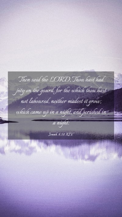 Picture 03 - Jonah 4:10 KJV Mobile Phone Wallpaper - Then said the LORD, Thou hast had pity on the - Mobile Bible Verse Wallpaper