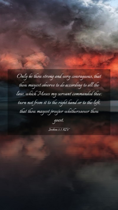 Picture 03 - Joshua 1:7 KJV Mobile Phone Wallpaper - Only be thou strong and very courageous, that - Mobile Bible Verse Wallpaper