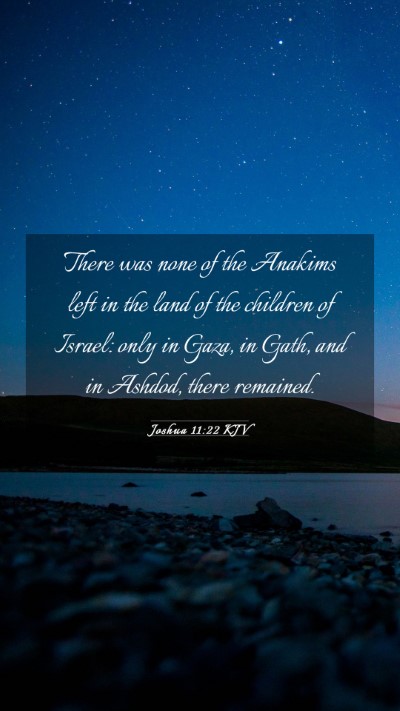 Picture 03 - Joshua 11:22 KJV Mobile Phone Wallpaper - There was none of the Anakims left in the land of - Mobile Bible Verse Wallpaper