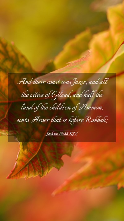 Picture 03 - Joshua 13:25 KJV Mobile Phone Wallpaper - And their coast was Jazer, and all the cities of - Mobile Bible Verse Wallpaper