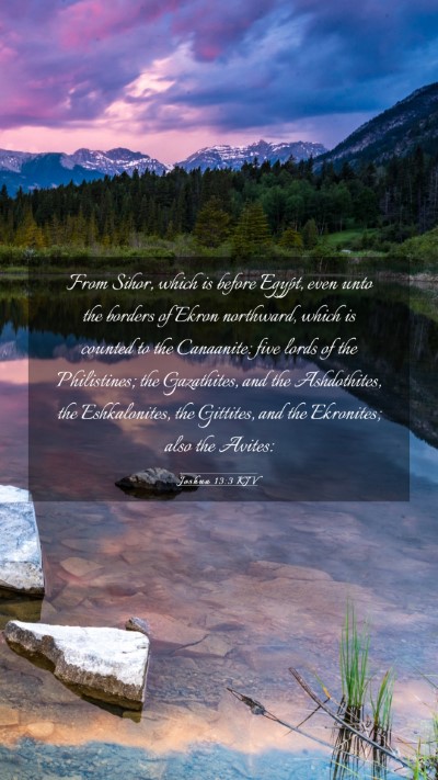 Picture 03 - Joshua 13:3 KJV Mobile Phone Wallpaper - From Sihor, which is before Egypt, even unto the - Mobile Bible Verse Wallpaper