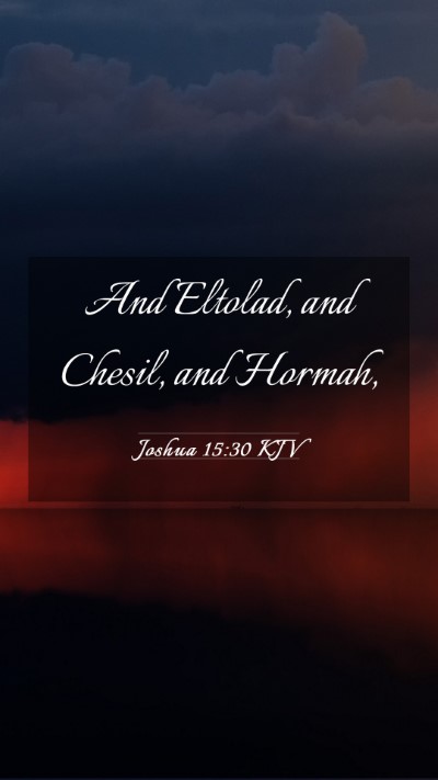 Picture 03 - Joshua 15:30 KJV Mobile Phone Wallpaper - And Eltolad, and Chesil, and - Mobile Bible Verse Wallpaper