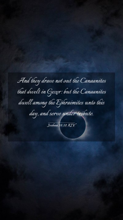 Picture 03 - Joshua 16:10 KJV Mobile Phone Wallpaper - And they drave not out the Canaanites that dwelt - Mobile Bible Verse Wallpaper